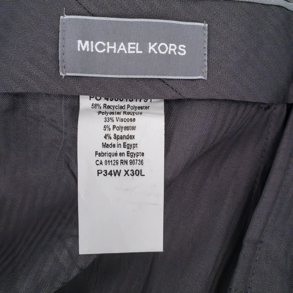 Michael Kors Newbury Pants Mens 34x30 Navy Stretch Dress Slacks Recycled Poly